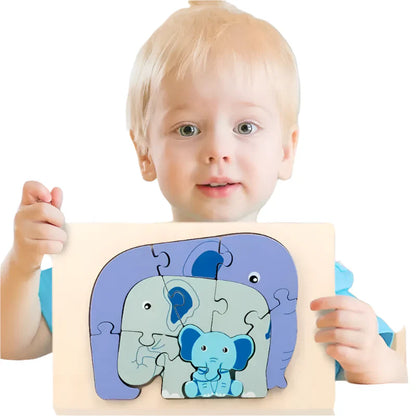 PuzzleZoo™ – Spelen met vormen, kleuren en dieren - Houten dieren puzzel