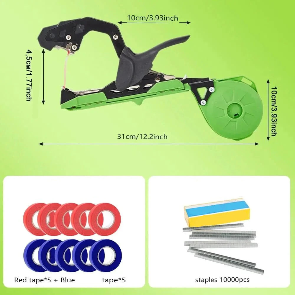 TieFastPro™ – Plant Bindapparaat met Tape Klemmen – Snelle Steun Bevestiging