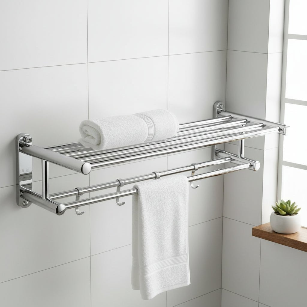 TowelSteelRack™ – RVS Wand Handdoekrek – Ruimtebesparende Badkamer Organizer