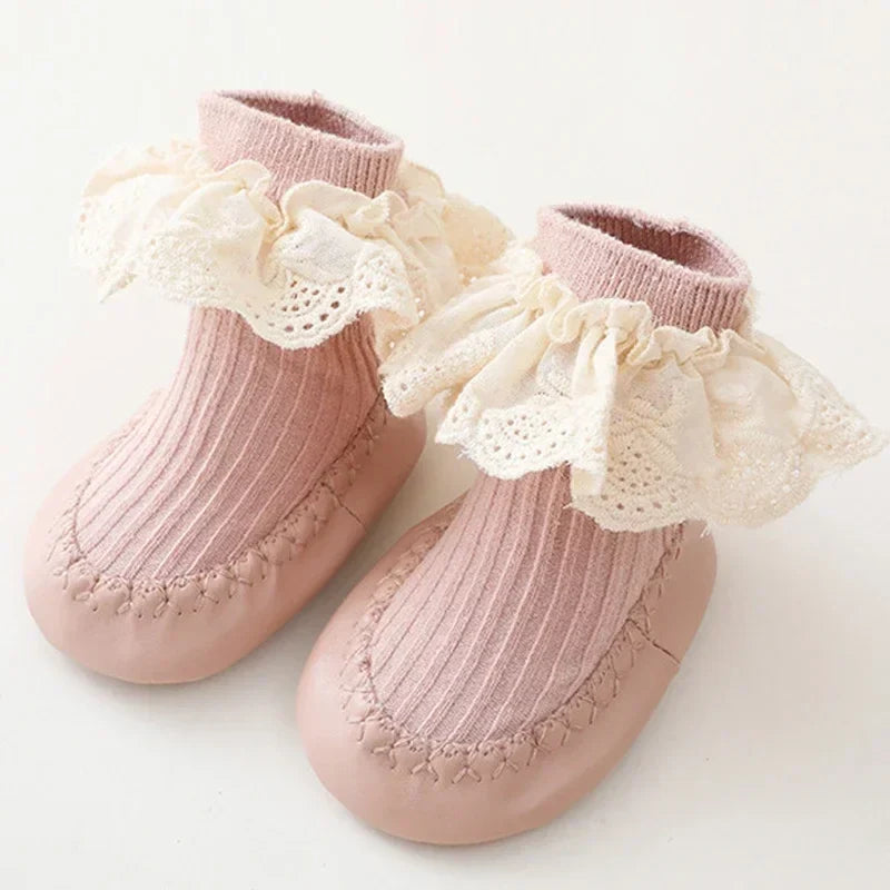 PetalPace™ – Schattige Babysok Schoentjes – Veilige Eerste Stapjes