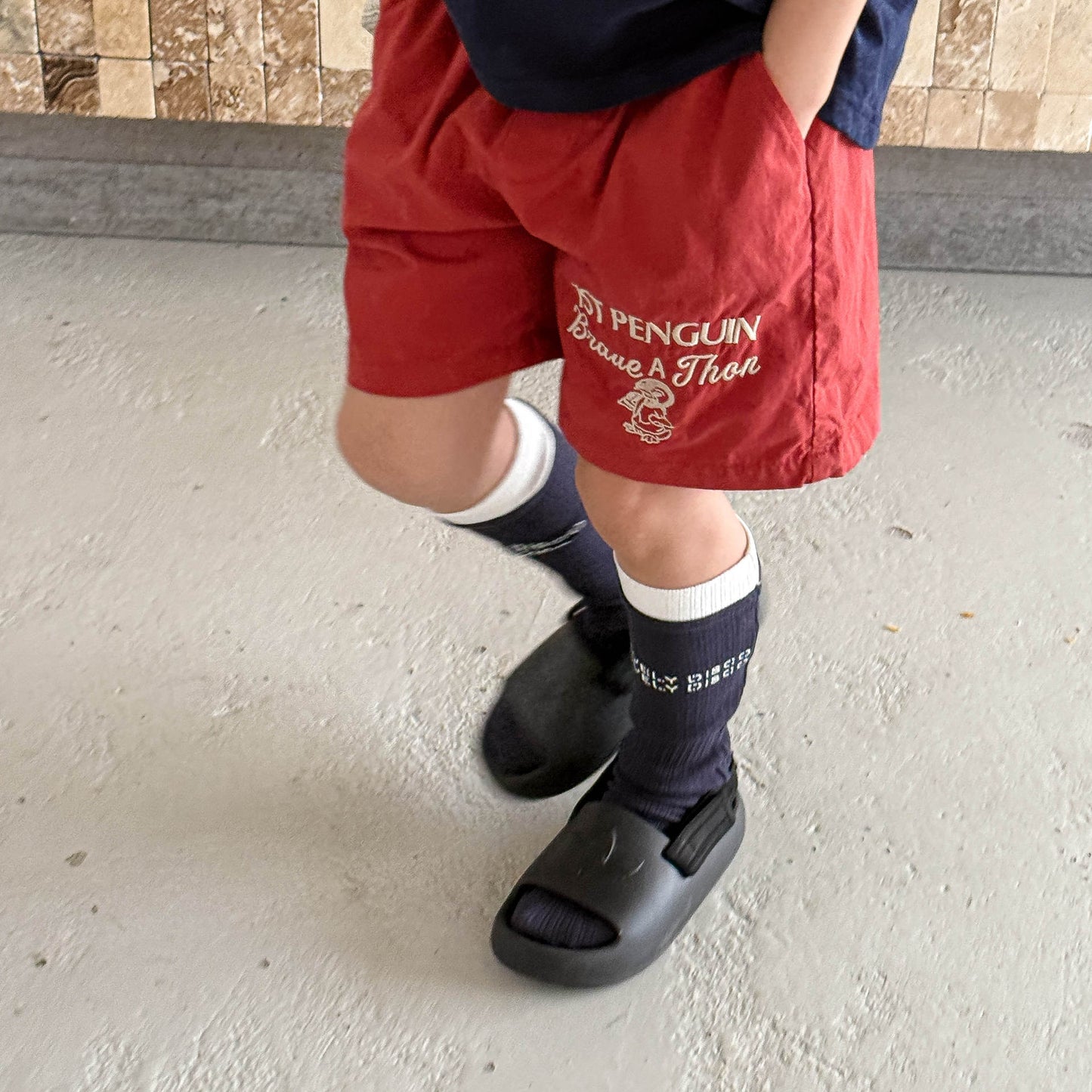 BravePengu™ – Katoenen Shorts met Borduursel – Uniseks Zomerbroekje voor Kinderen