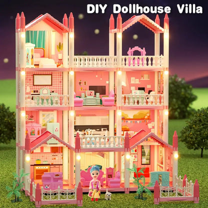 ColorCasa™ – DIY 3D Cartoon Poppenhuis Set – Creatief Miniatuurhuis voor Kinderen