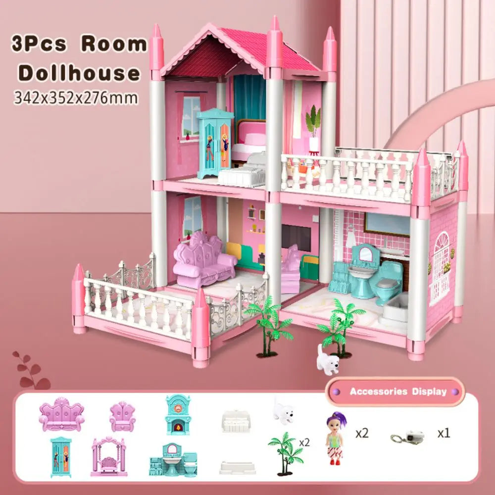 ColorCasa™ – DIY 3D Cartoon Poppenhuis Set – Creatief Miniatuurhuis voor Kinderen