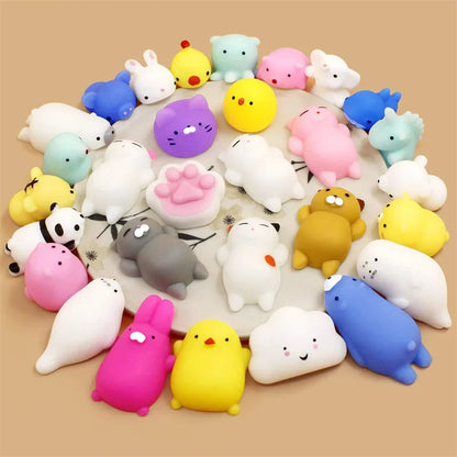 SqueezyBuddies™ – Zachte Knijpfiguren in Leuke Vormen – Set van 5 t/m 50