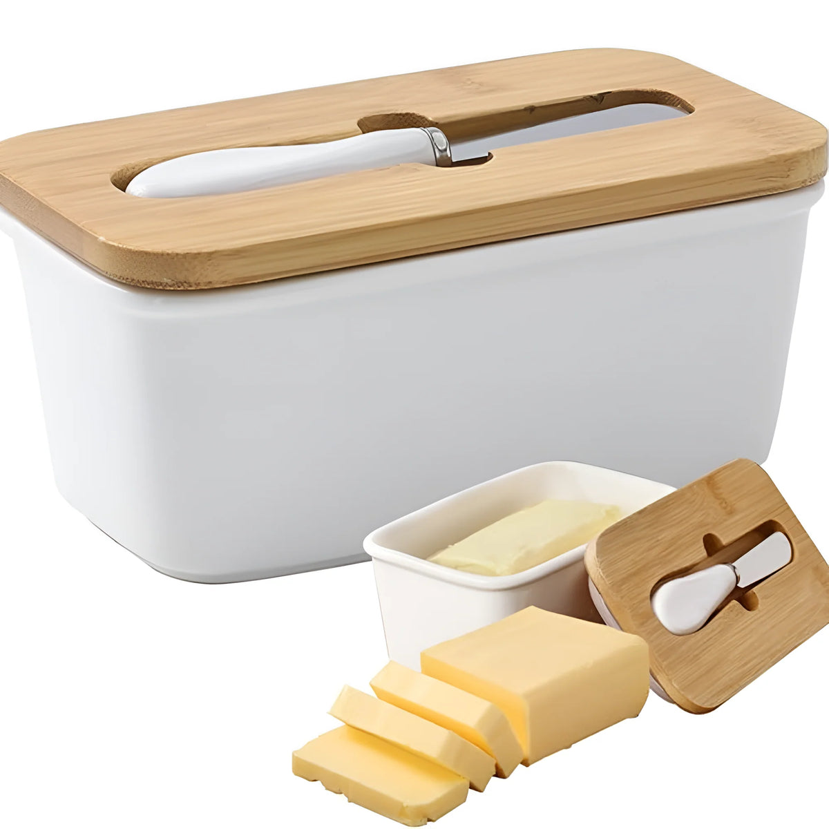 Sento Butter Slicer Holder - Ceramic, Compact Design 0