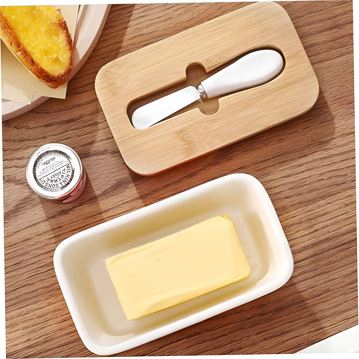 Sento Butter Slicer Holder - Ceramic, Compact Design 1