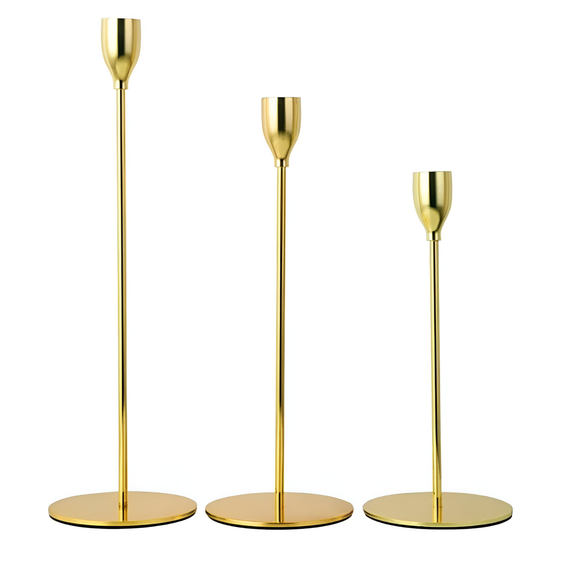 Sento Kandelaars Set - Hoogwaardig Metaal, 3-Delig Retro Design 1