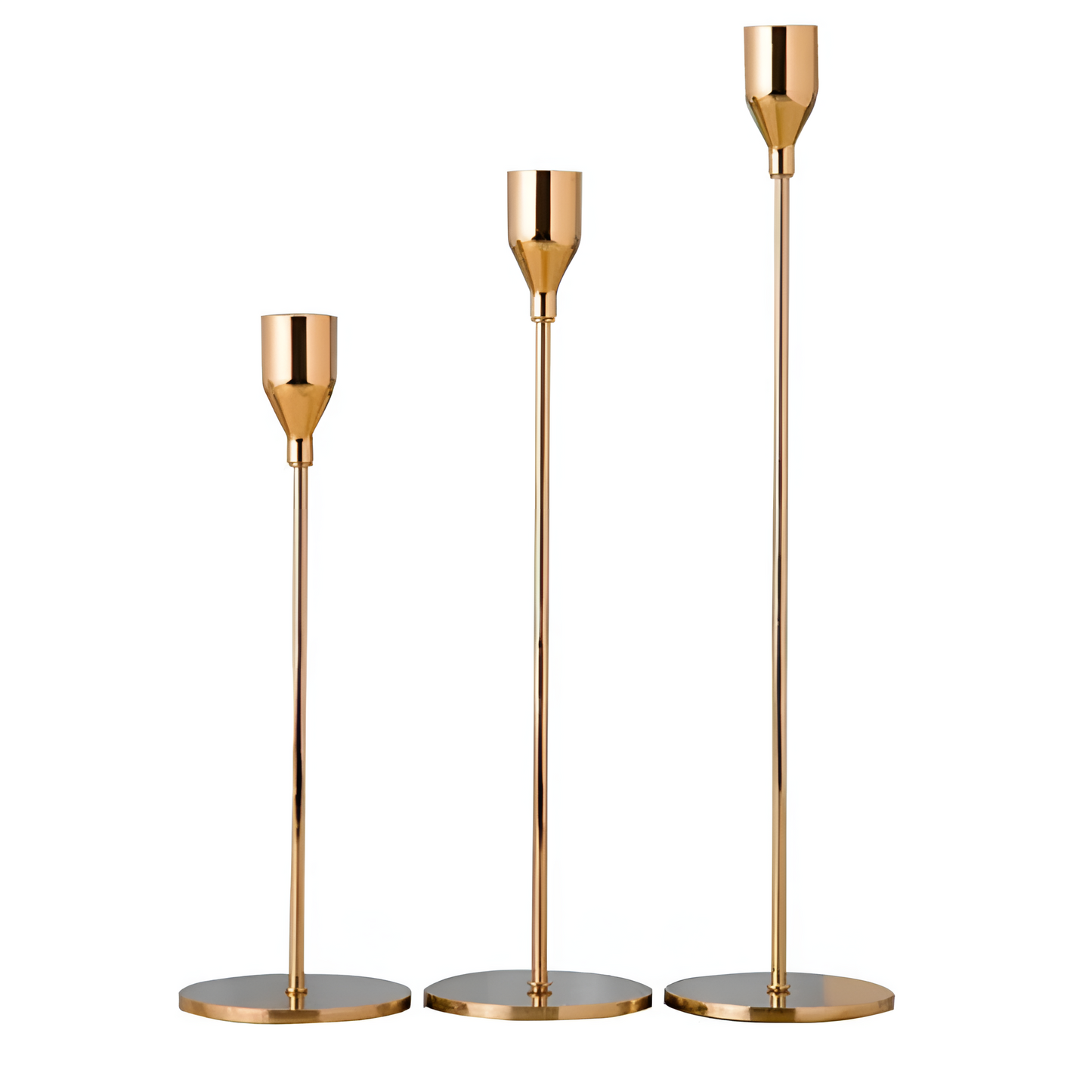 Sento Kandelaars Set - Hoogwaardig Metaal, 3-Delig Retro Design 2