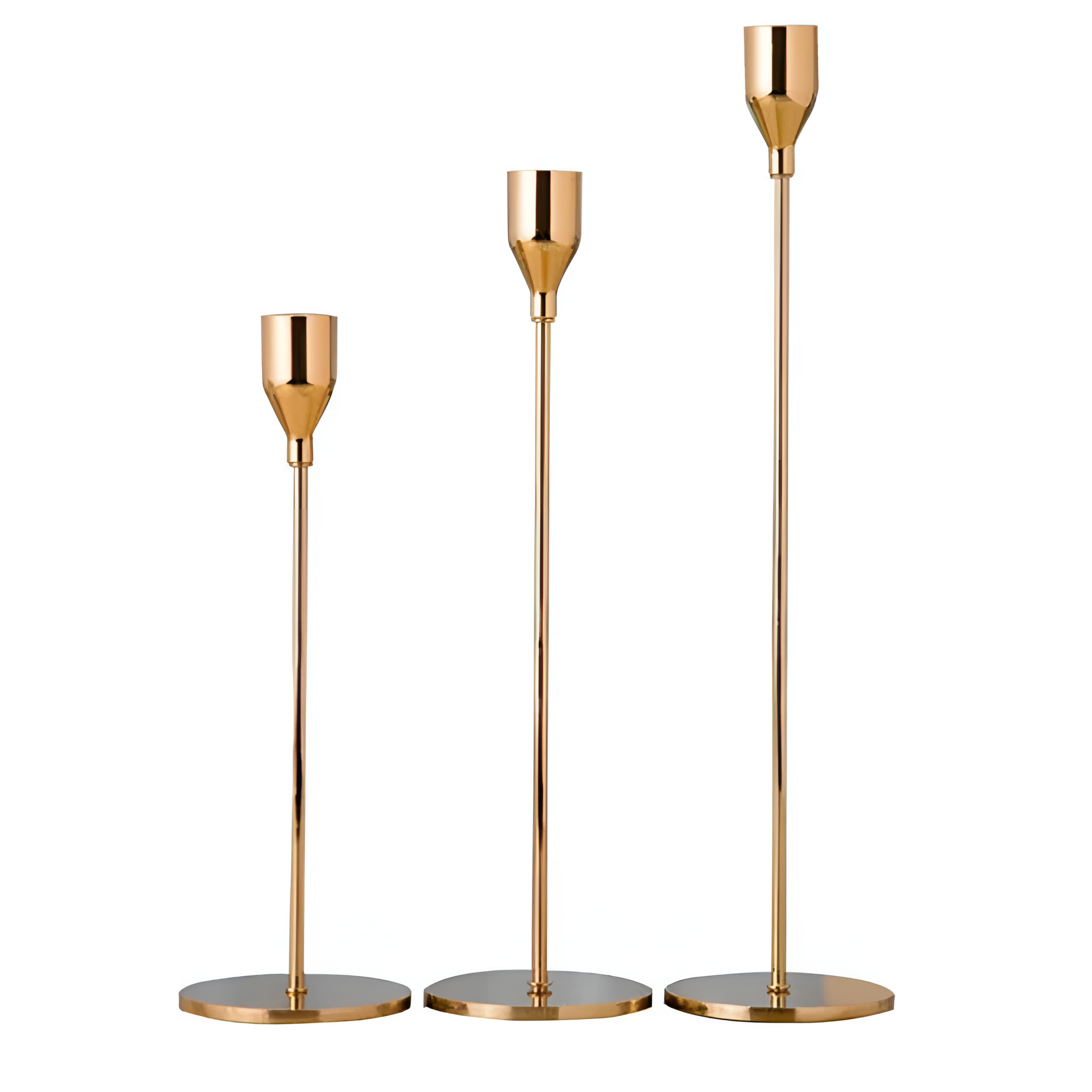 Sento Kandelaars Set - Hoogwaardig Metaal, 3-Delig Retro Design 2