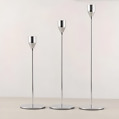 Sento Kandelaars Set - Hoogwaardig Metaal, 3-Delig Retro Design 3