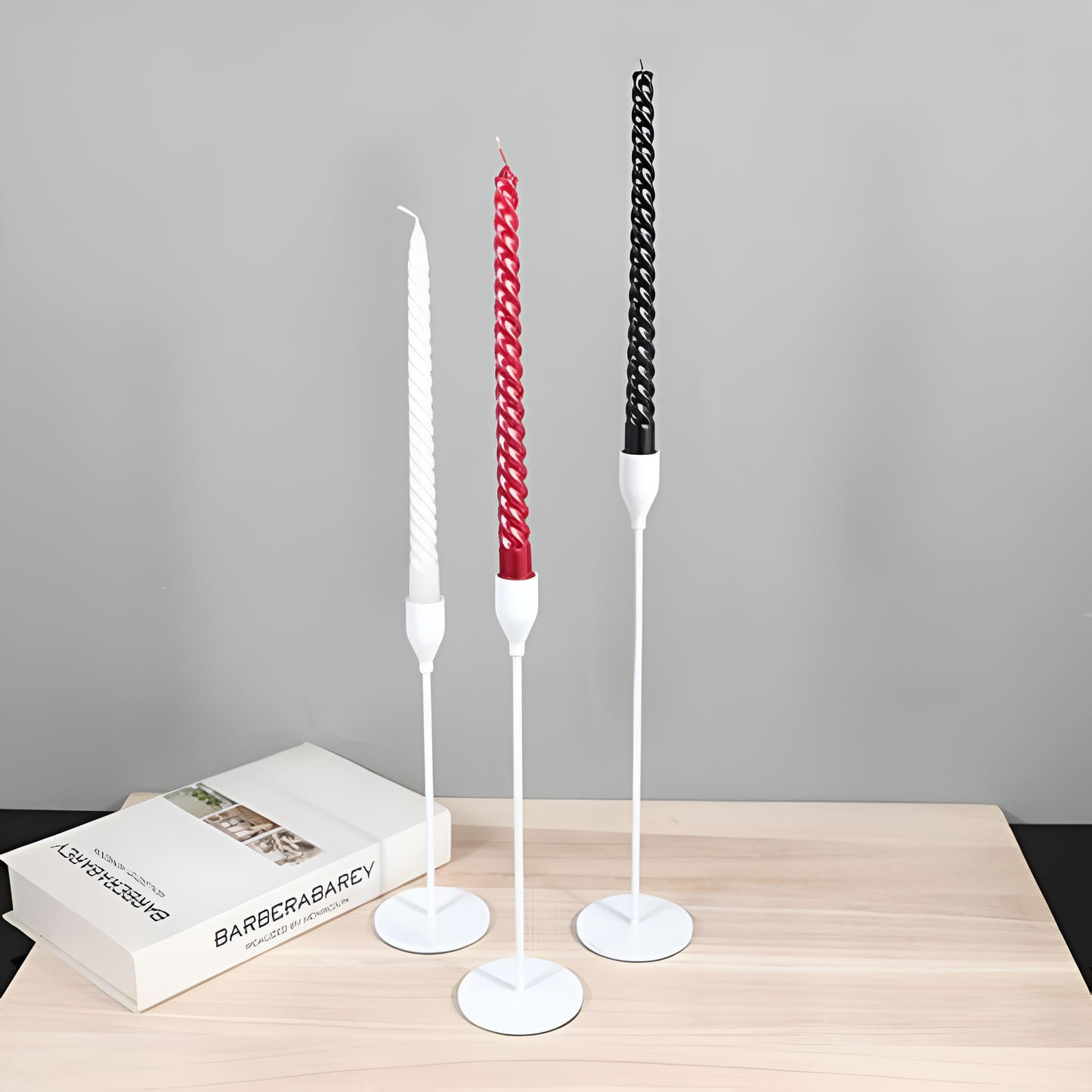 Sento Kandelaars Set - Hoogwaardig Metaal, 3-Delig Retro Design 5
