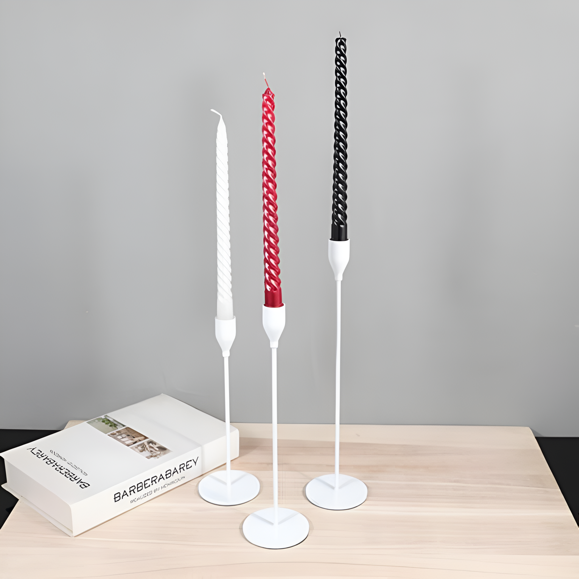 Sento Kandelaars Set - Hoogwaardig Metaal, 3-Delig Retro Design 5