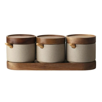 Sento Kruidenpotjes Set - Keramiek met Bamboe Deksel, Organiseer Uw Keuken 7