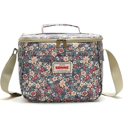 Sento Retro Lunchtas - Geïsoleerd, Bloemenprint, Lichtgewicht 2
