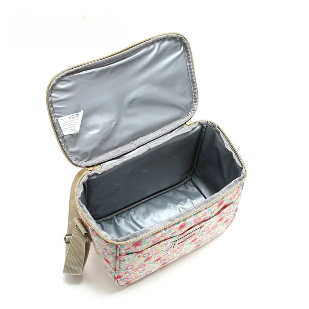 Sento Retro Lunchtas - Geïsoleerd, Bloemenprint, Lichtgewicht 3
