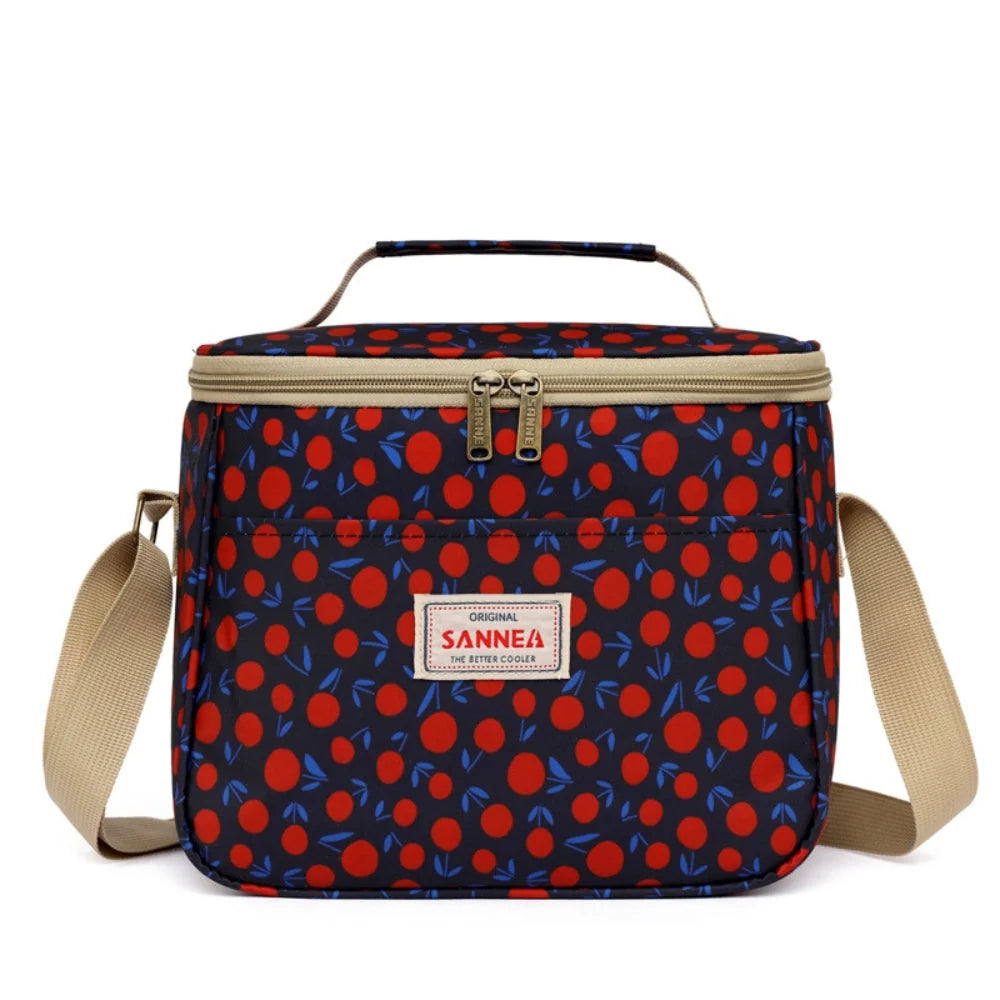 Sento Retro Lunchtas - Geïsoleerd, Bloemenprint, Lichtgewicht 9