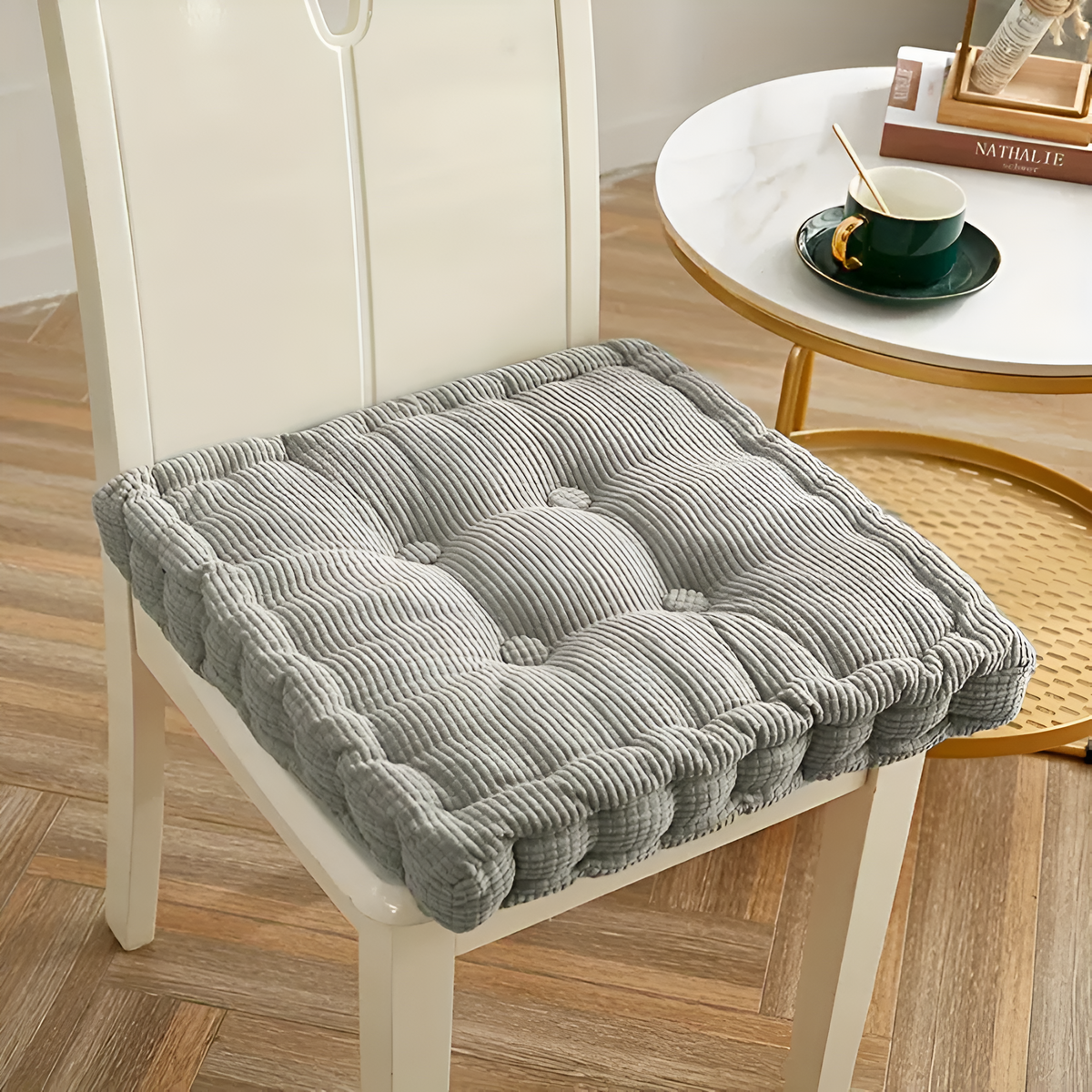 Sento Stoelkussen - Stapelbaar Corduroy, Extra Dik Comfort 0