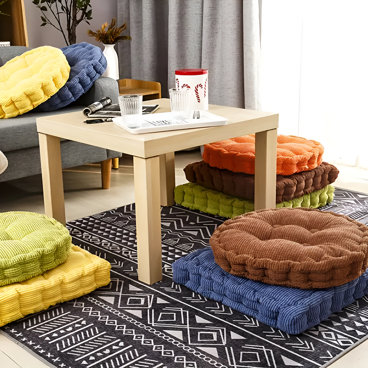 Sento Stoelkussen - Stapelbaar Corduroy, Extra Dik Comfort 1