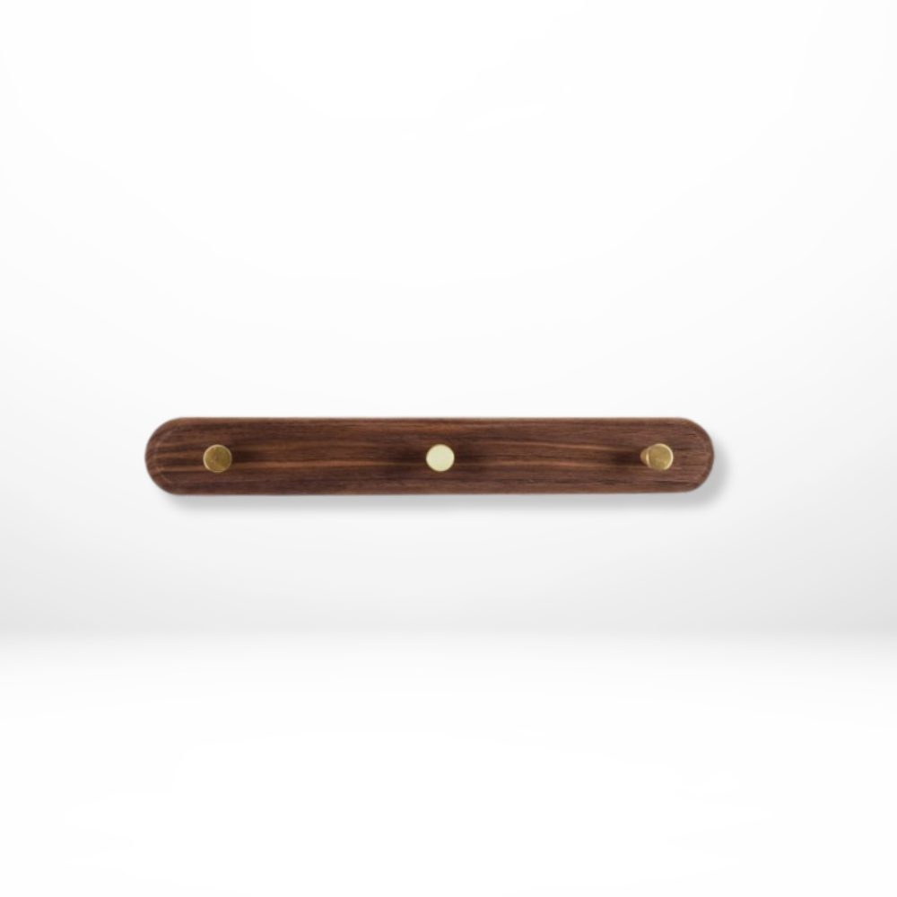 Sento Wandhaken - Natuurlijk Hout met Messing Accenten, Ruimtebesparend 10