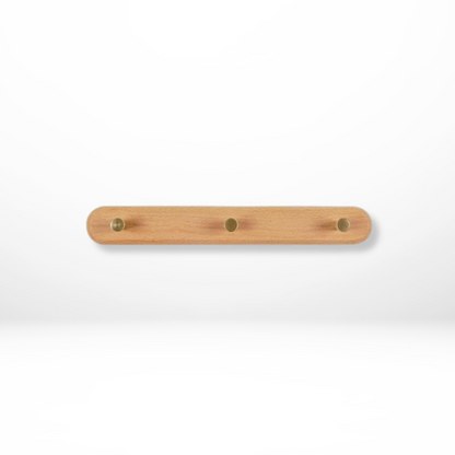 Sento Wandhaken - Natuurlijk Hout met Messing Accenten, Ruimtebesparend 6