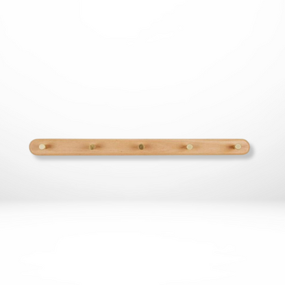 Sento Wandhaken - Natuurlijk Hout met Messing Accenten, Ruimtebesparend 7