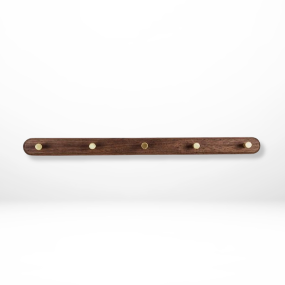 Sento Wandhaken - Natuurlijk Hout met Messing Accenten, Ruimtebesparend 9