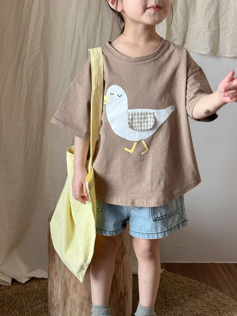 ShoreDuo™ – 2-Delige T-shirt Set met Haai & Meeuw – Zacht Katoen voor Kinderen