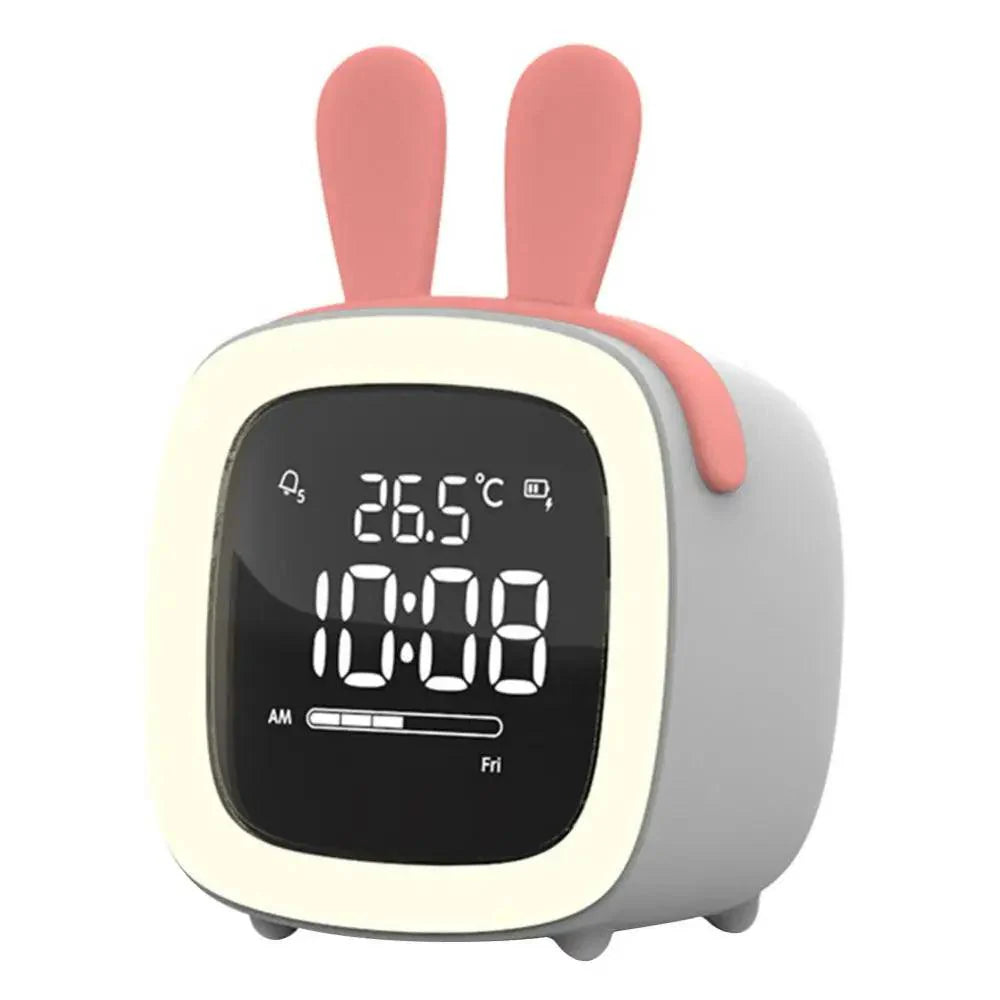 BunnyGlow™ – Cartoon LED Wekkerlamp – Speelse Nachtlamp met Alarmfunctie