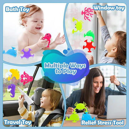 StickiePals™ – Creatief Zuignapspeelgoed voor in Bad – Educatief Waterspeelplezier