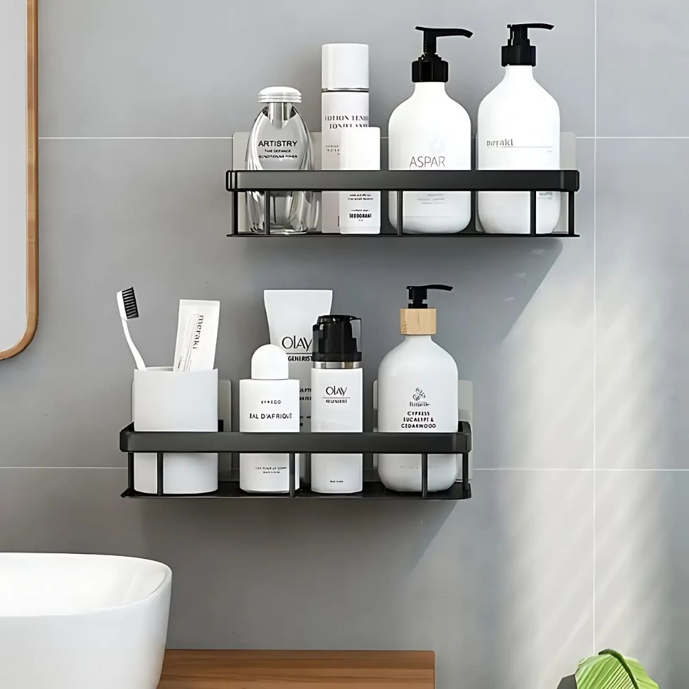 WallShowerCaddy™ – Boorvrije Doucheplank Organizer – Roestbestendige Wandopslag