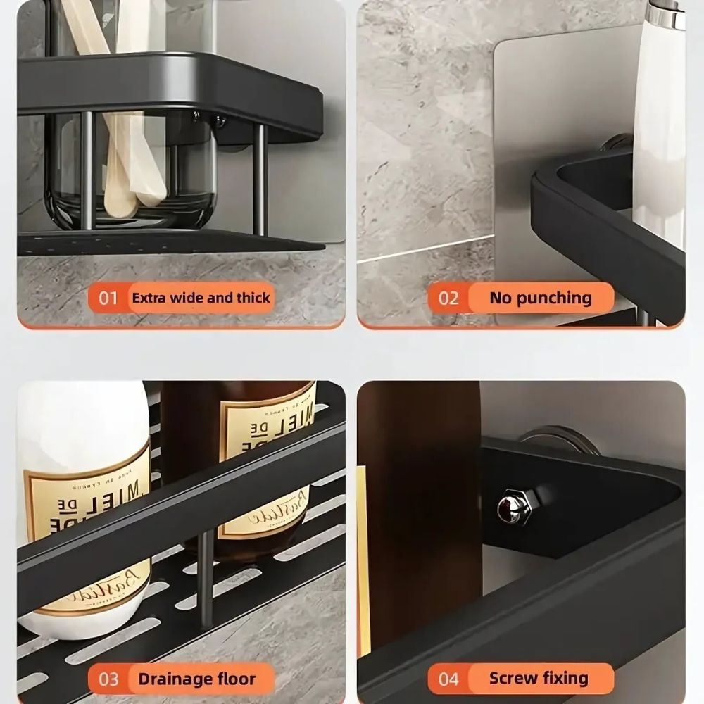 WallShowerCaddy™ – Boorvrije Doucheplank Organizer – Roestbestendige Wandopslag
