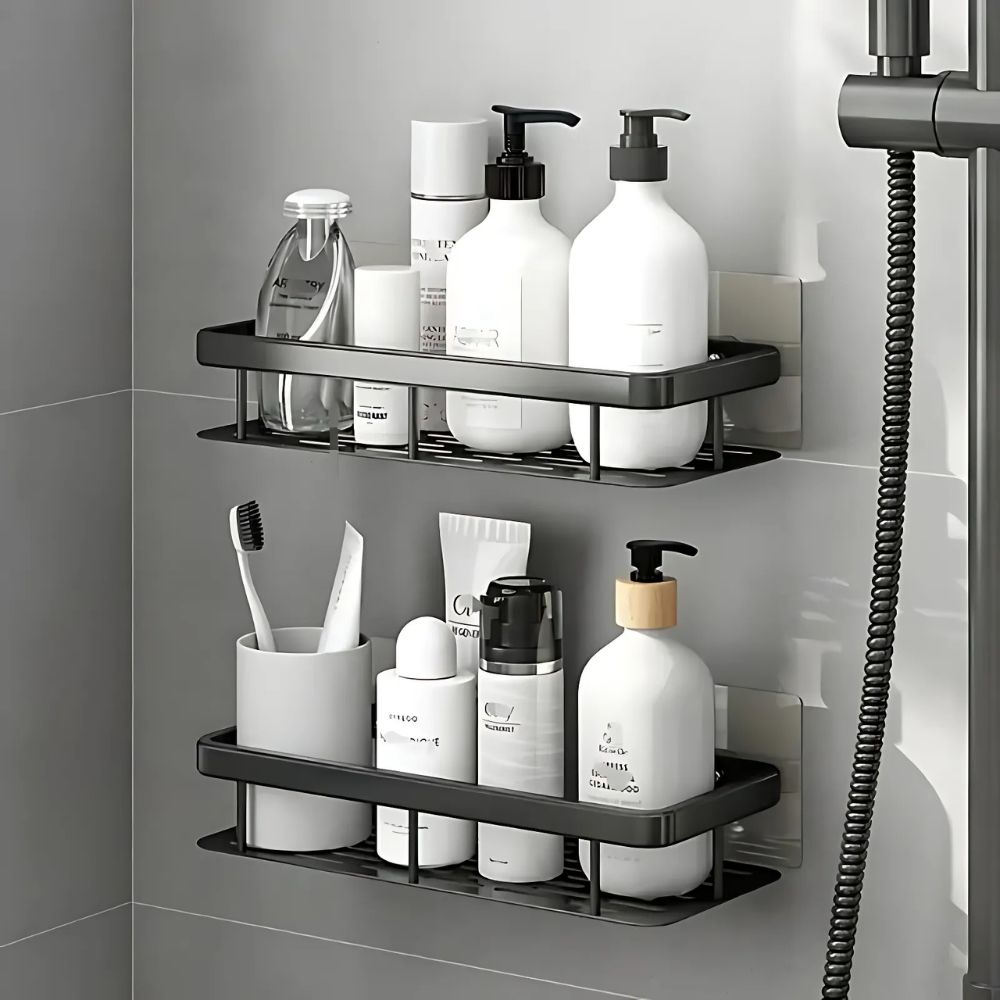 WallShowerCaddy™ – Boorvrije Doucheplank Organizer – Roestbestendige Wandopslag