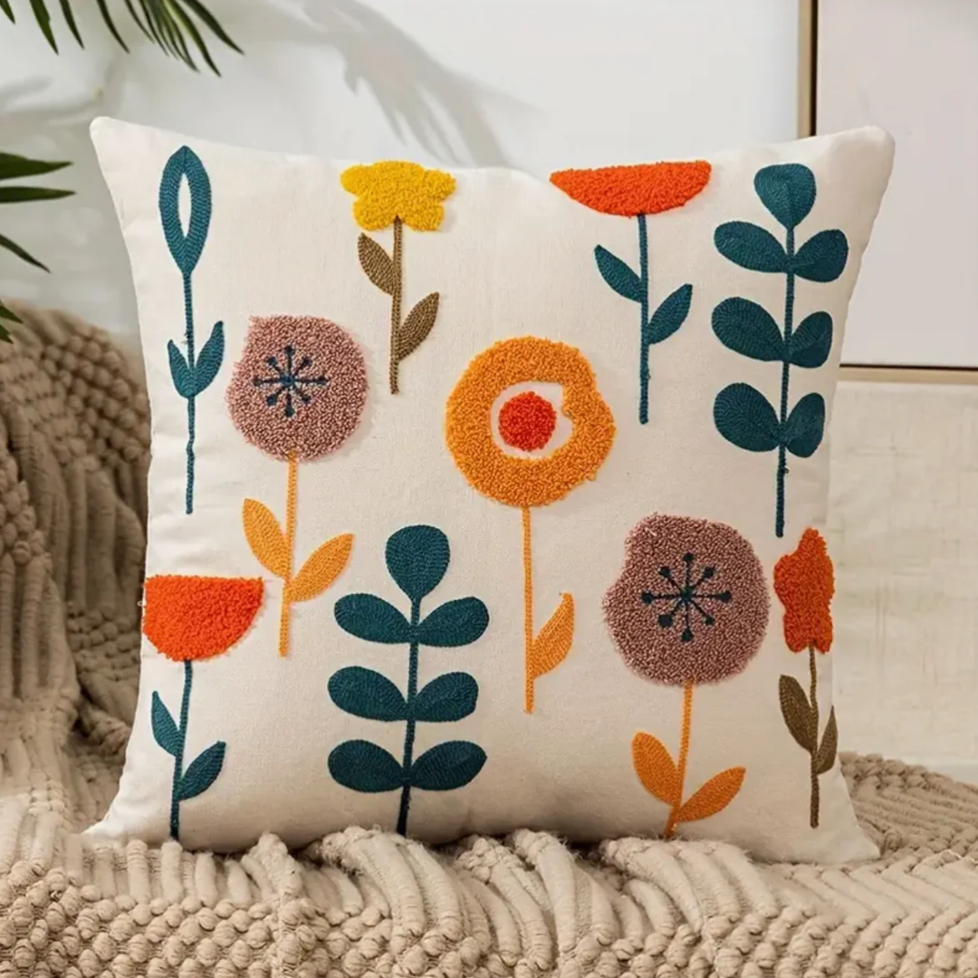 Sierra Sierkussensloop - Katoen-Polyester, Bloemenprint 45x45 cm 2