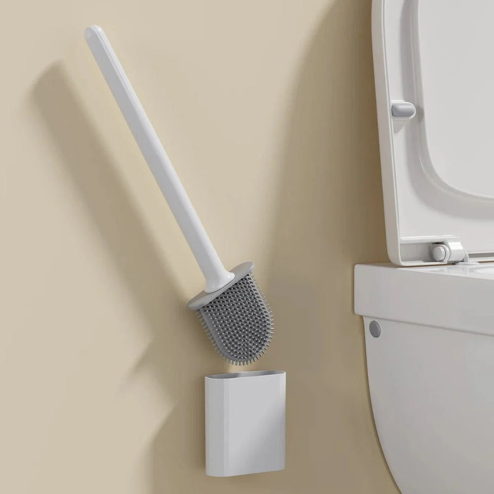 Siliconen Toiletborstel - Hygiënisch, Flexibel, Roestvrij met Wandmontage en Borstelhouder 7