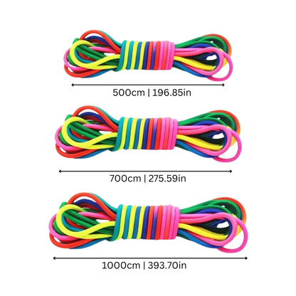 FlexiBounce™ – Elastisch Regenboog Bewegingsspel – Creatief Springplezier voor Kinderen