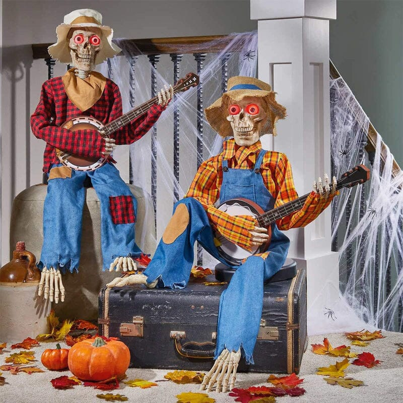 Skylark Halloween Decoratie - Bewegingsgestuurd, Muzikaal Skeletten Duo 0