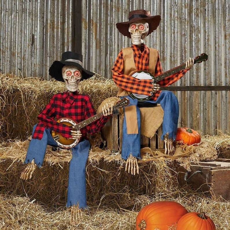 Skylark Halloween Decoratie - Bewegingsgestuurd, Muzikaal Skeletten Duo 1