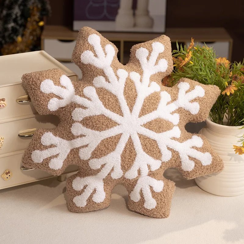 Snowly Sierkussen - Zacht Pluche, Sneeuwvlokdecoratie voor Bank 11