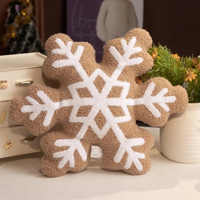 Snowly Sierkussen - Zacht Pluche, Sneeuwvlokdecoratie voor Bank 12