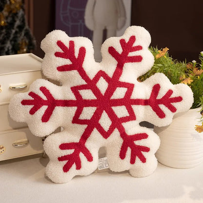 Snowly Sierkussen - Zacht Pluche, Sneeuwvlokdecoratie voor Bank 8