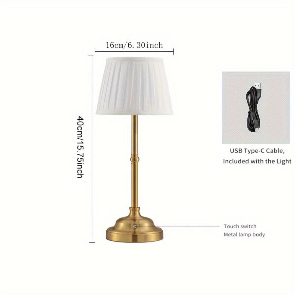 Solaire Tafellamp - Draadloos Goud, Oplaadbaar LED Touch Dimbaar 7