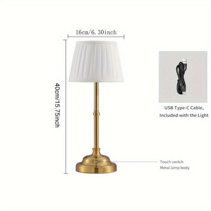 Solaire Tafellamp - Draadloos Goud, Oplaadbaar LED Touch Dimbaar 7