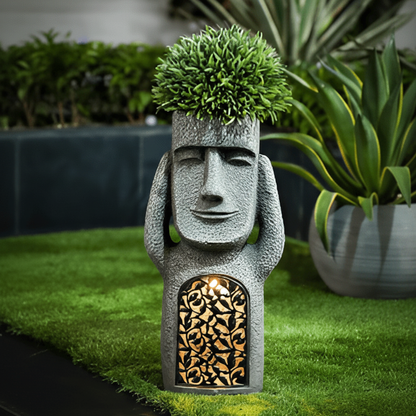 MoaiGlowTrio™ – Solar Hars Tuinbeelden Set – Sfeervolle Buiten Decoratie