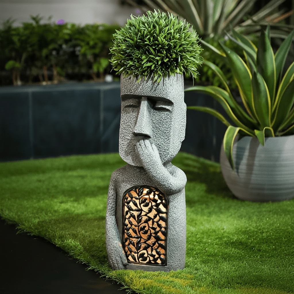 MoaiGlowTrio™ – Solar Hars Tuinbeelden Set – Sfeervolle Buiten Decoratie
