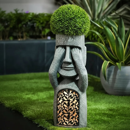MoaiGlowTrio™ – Solar Hars Tuinbeelden Set – Sfeervolle Buiten Decoratie