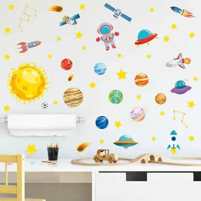 Space Behang™ - Kinderkamer behang - Sterren en planeten