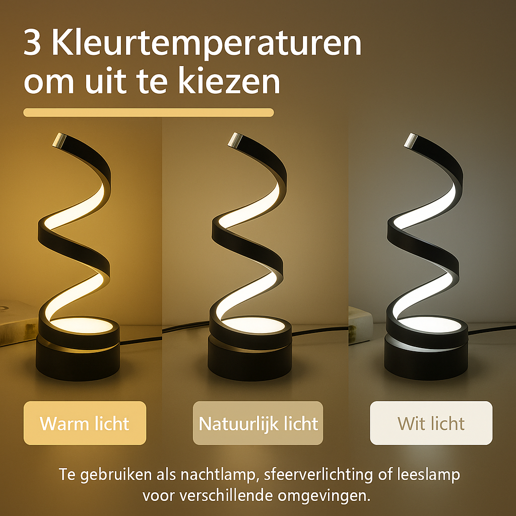 Sparlux Tafellamp - Dimbaar LED, Modern Spiraalontwerp 2