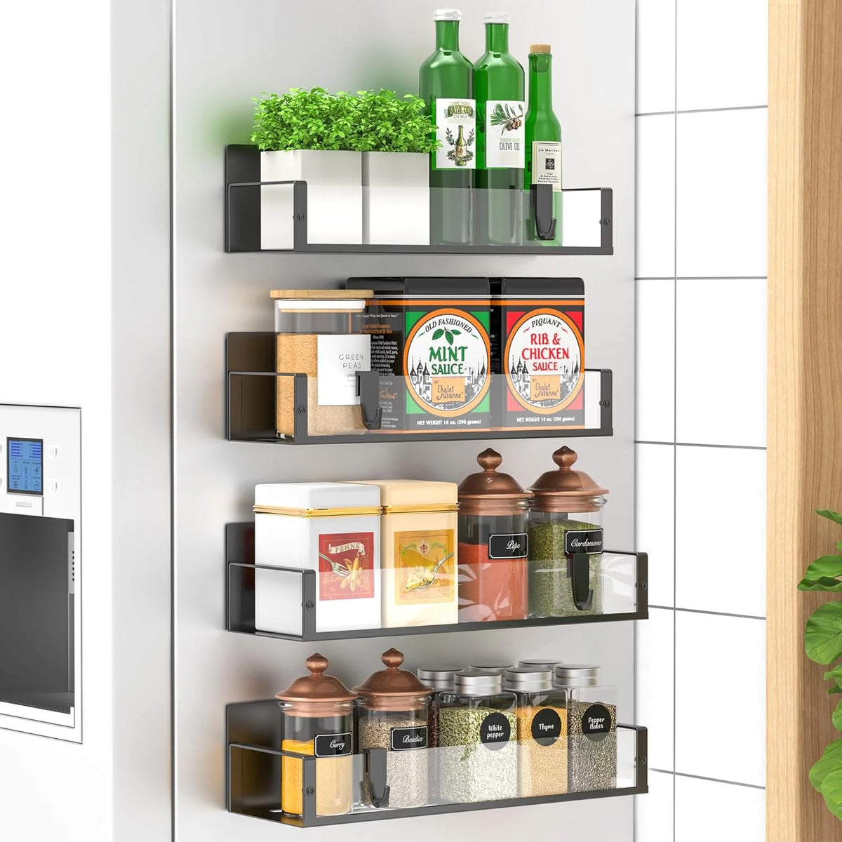 SpiceGrip Kruidenrek - Magnetisch Metaal, Ruimtebesparend voor Potjes 7