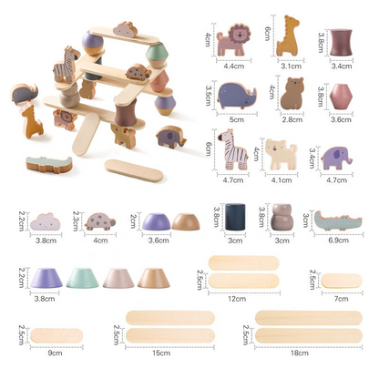 Stackimals™ – Montessori Stapeldieren – Educatief Houten Speelgoed