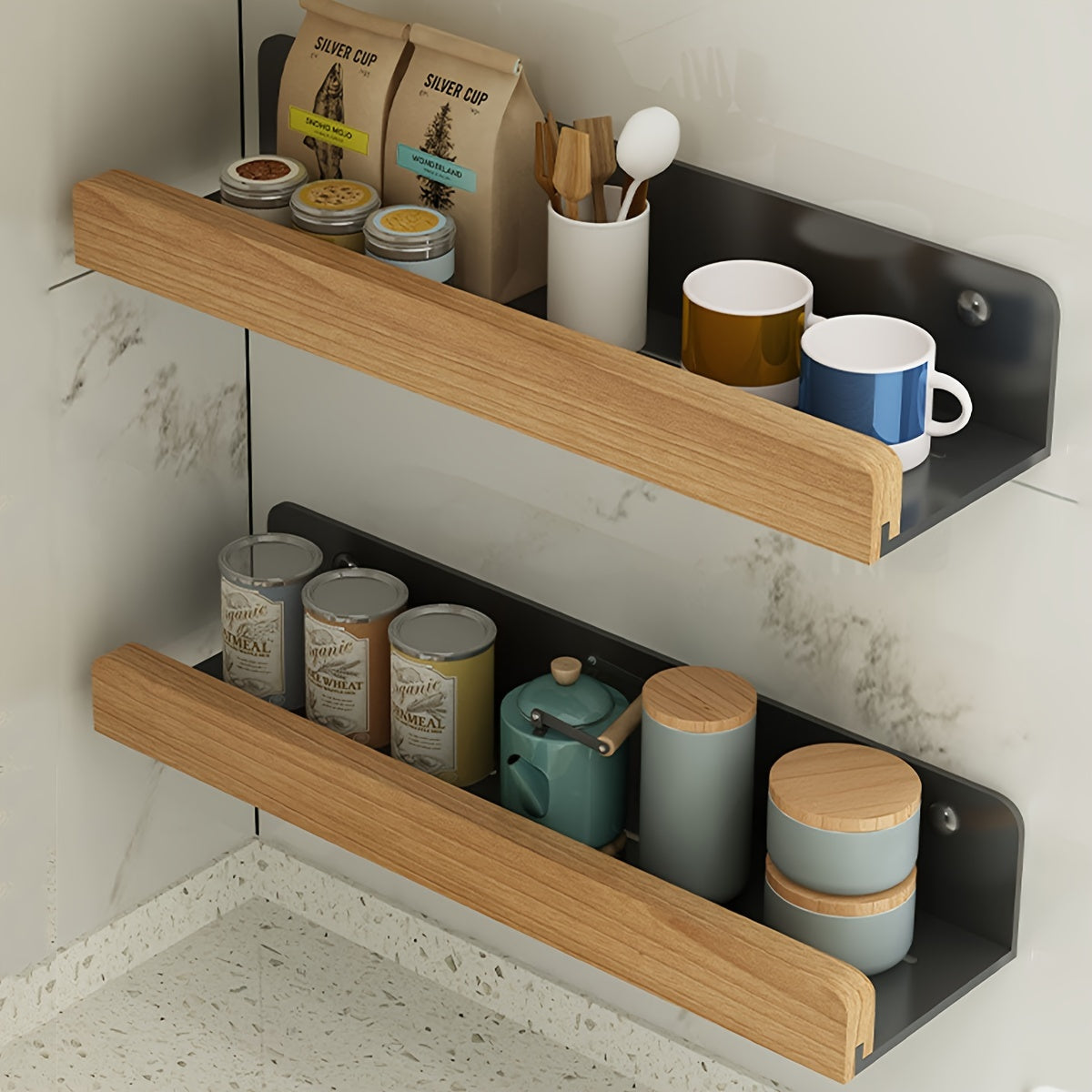StarkesTett Wandplank - Zwevend Smeedijzer, Modern en Ruimtebesparend 2